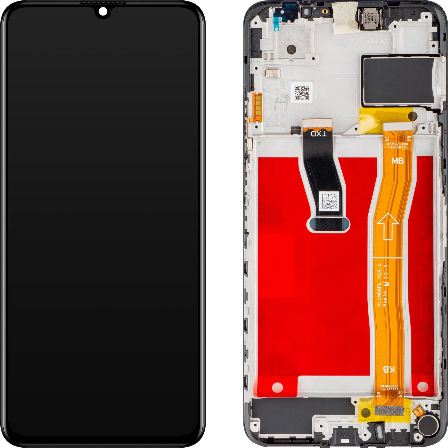 Näyttö kosketusnäytöllä Huawei nova Y70, kehyksellä, keskiyönmusta, huoltopaketti 02354WHN 