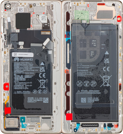 Huawei Mate X7 -näyttö kosketusnäytöllä, kehyksellä ja akulla, kultainen, Service Pack 02357JRJ