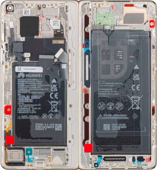 Huawei Mate X7 -näyttö kosketusnäytöllä, kehyksellä ja akulla, kultainen, Service Pack 02357JRJ