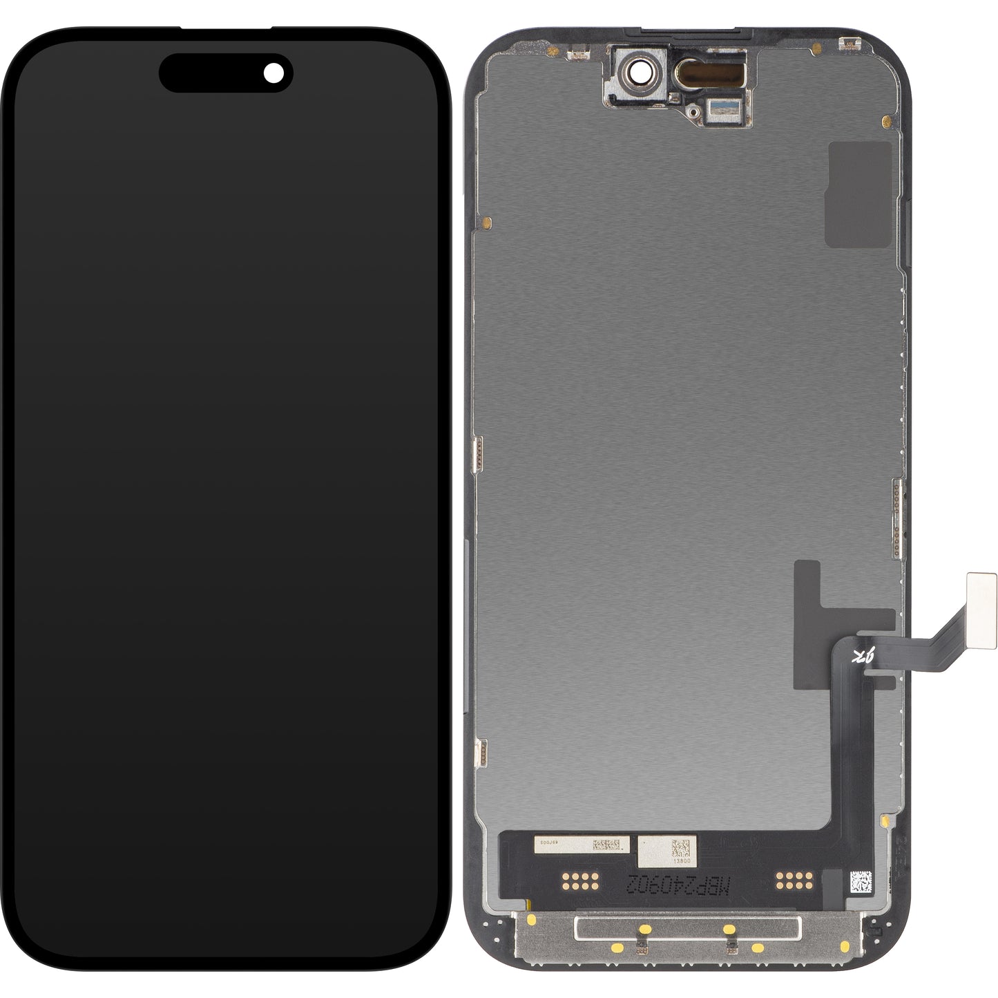 JK Kosketusnäyttö Apple iPhone 15:een, kehyksellä, LCD-kenno, musta 