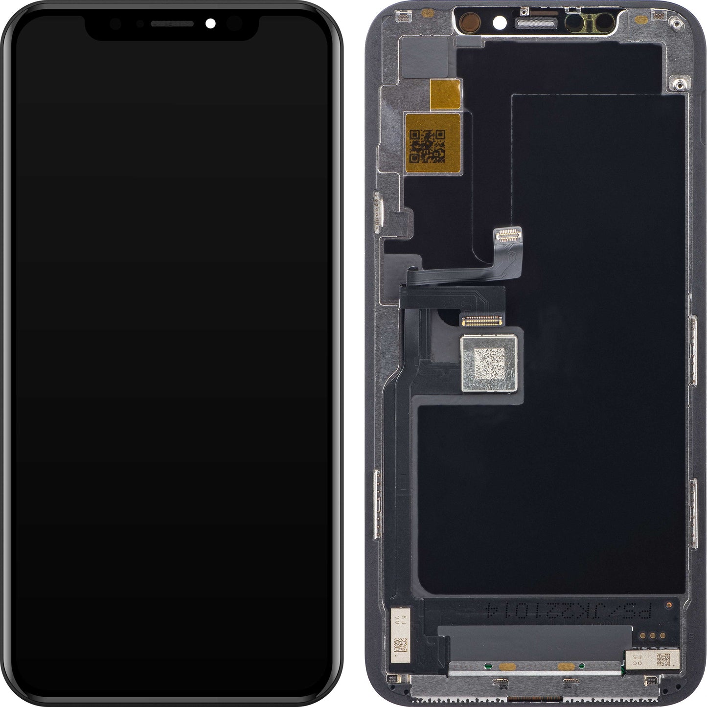 JK Kosketusnäyttö Apple iPhone 11 Pro -puhelimeen, kehyksellä, LCD-kennoon asennettu versio, musta