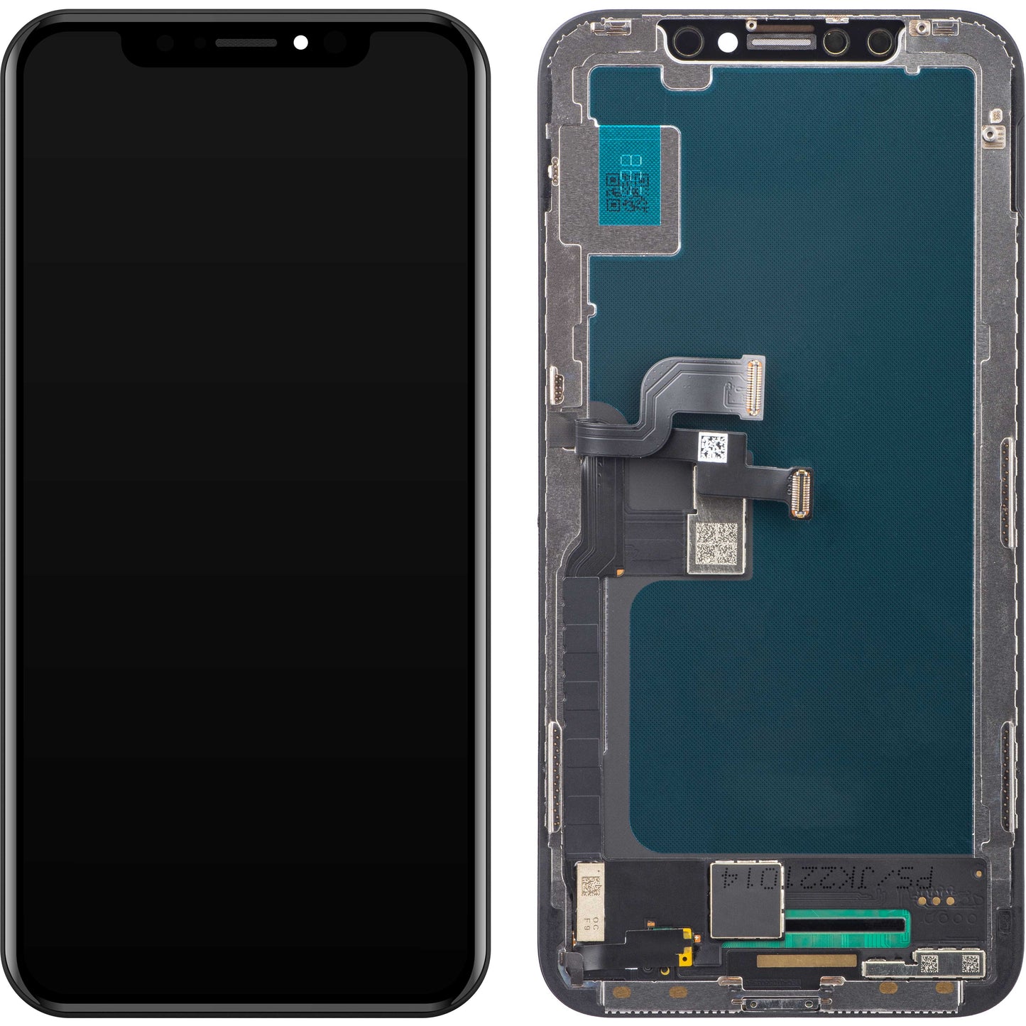 JK Kosketusnäyttö Apple iPhone X:ään, kehyksellä, LCD-kenno, musta