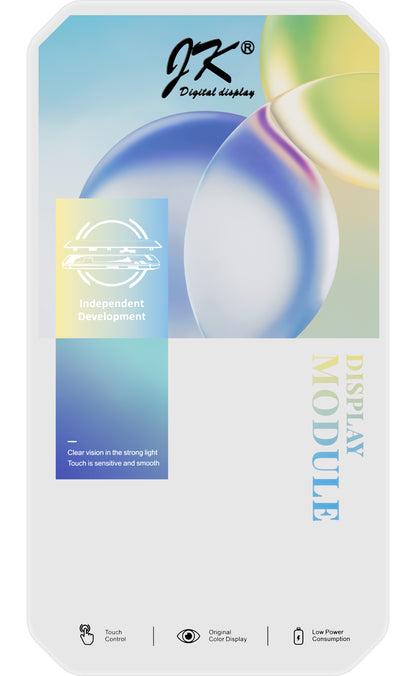 JK Kosketusnäyttö Apple iPhone 15 Pro Max -puhelimelle, kehyksellä, LCD-kennoon asennettu versio, musta 