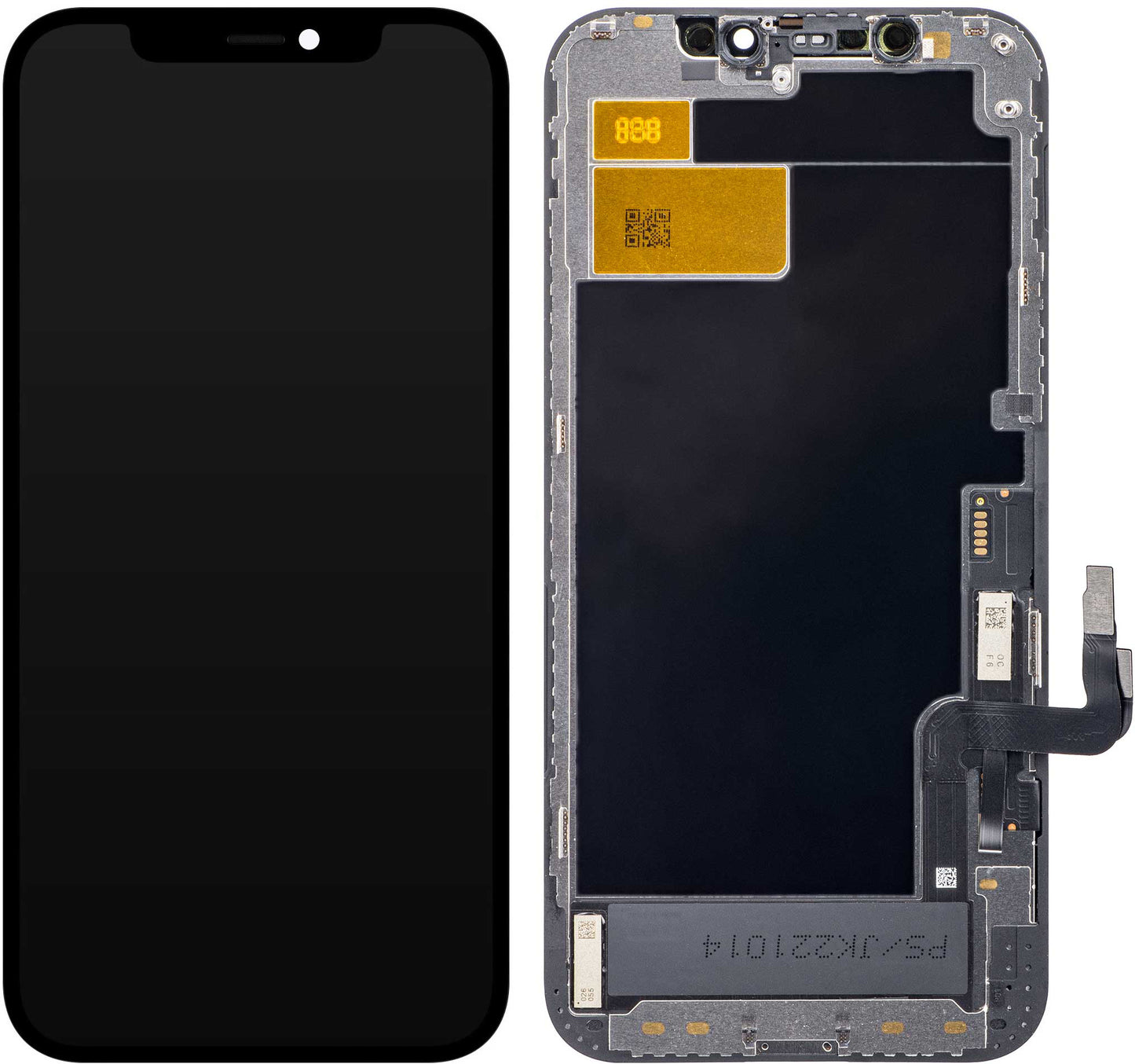 Näyttö JK-kosketusnäytöllä Apple iPhone 12 / 12 Pro:lle, kehyksellä, LCD In-Cell IC Movable -versio, Musta