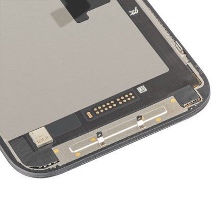 JK kosketusnäyttö Apple iPhone 16 Prolle, kehyksellä, siirrettävä In-Cell IC LCD-versio, musta