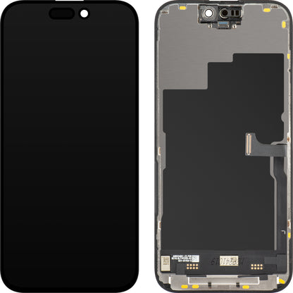 Näyttö JK kosketusnäytöllä Apple iPhone 15 Prolle, kehyksellä, LCD In-Cell IC Movable -versio, Musta