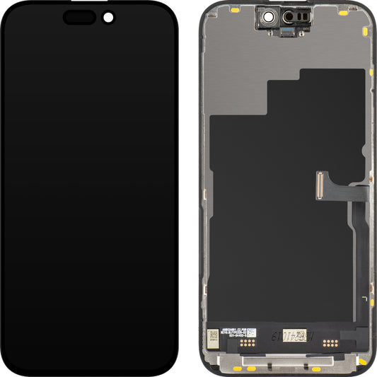 Näyttö JK kosketusnäytöllä Apple iPhone 15 Prolle, kehyksellä, LCD In-Cell IC Movable -versio, Musta