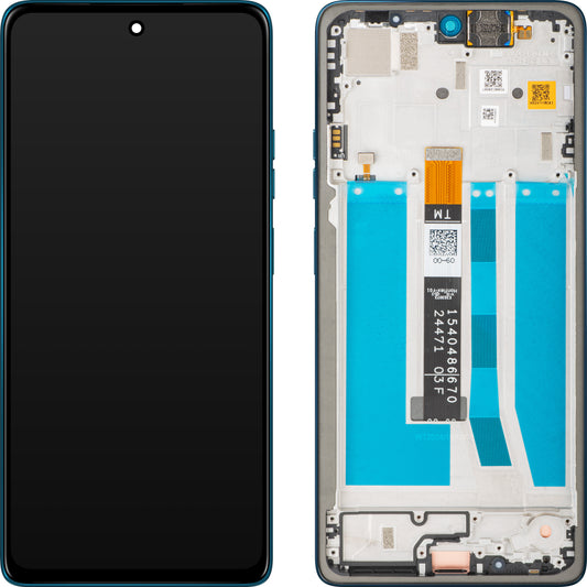 Motorola Moto G75 -näyttö kosketusnäytöllä, kehyksellä, Sininen (Relucent Blue), Service Pack 5D68C29067