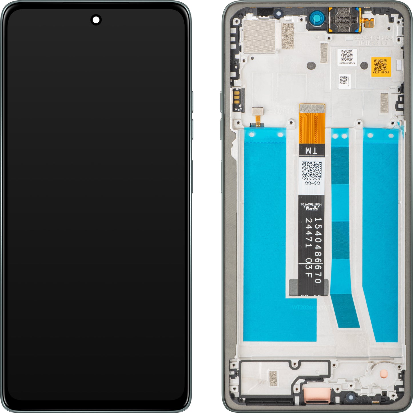 Motorola Moto Moto G75 kosketusnäyttö kehyksellä, Sky Gray, huoltopaketti 5D68C29068 