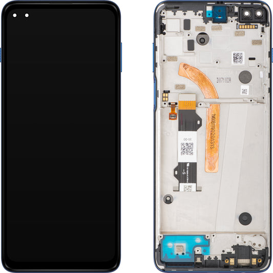Motorola Moto G 5G Plus -kosketusnäyttö, kehyksellä, Azuryn sininen, huoltopaketti 5D68C17494