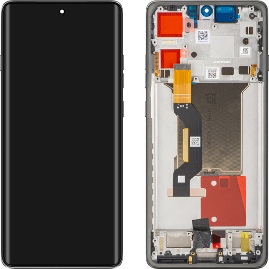 Näyttö kosketusnäytöllä Motorola Edge 60 Pro, kehyksellä, harmaa (Pantone Shadow), huoltopaketti 5D68C30253