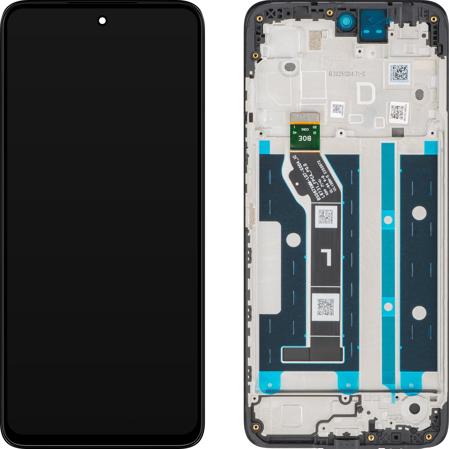 Näyttö kosketusnäytöllä Motorola Moto G17 / G17 Power, kehyksellä, tummansininen (Pantone Evening Blue), huoltopaketti 5D68C32196