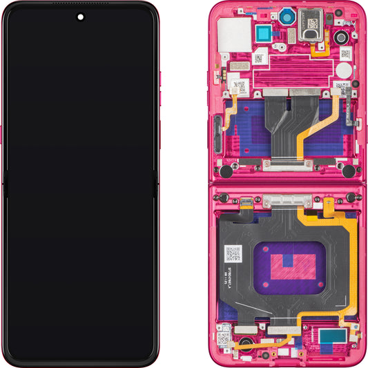 Näyttö kosketusnäytöllä Motorola Razr 60 Ultra, kehyksellä, sisäpuolella, magenta (Pantone Cabaret), huoltopaketti 5D68C29902