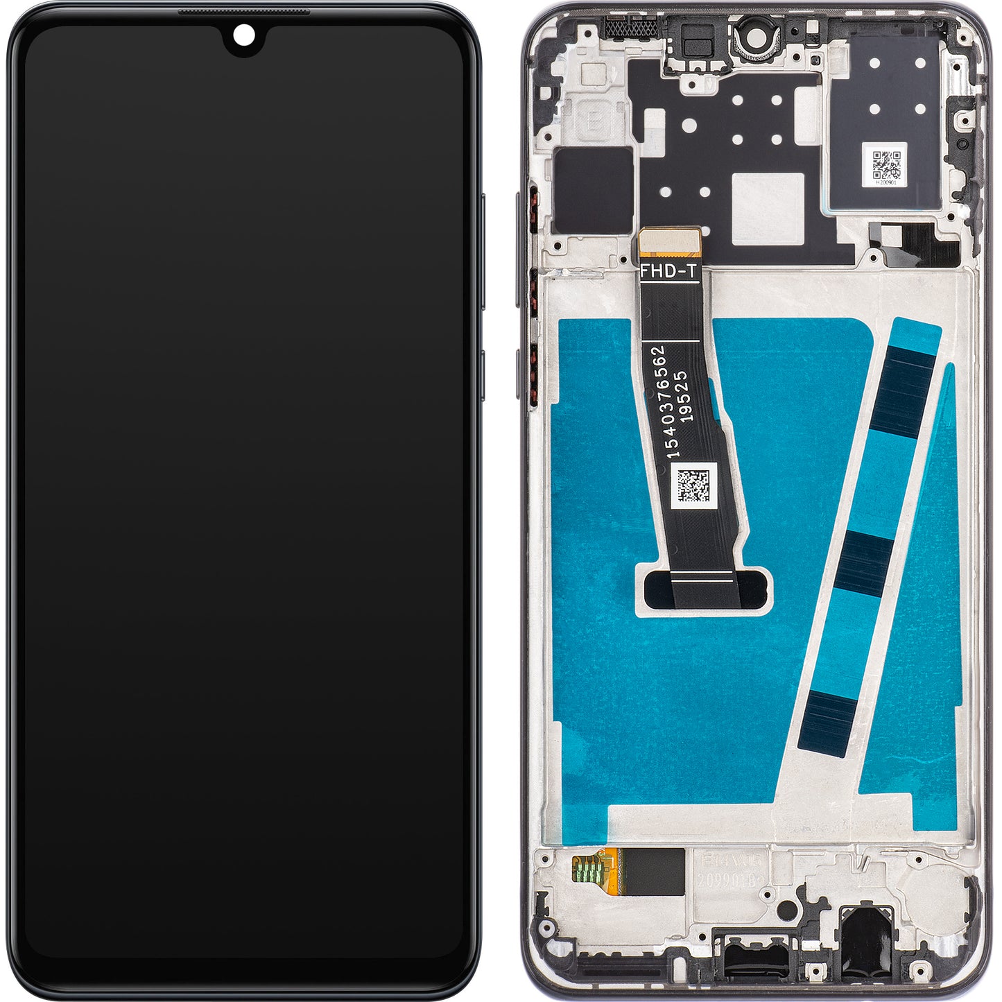 MP kosketusnäyttö yhteensopiva Huawei P30 lite / nova 4e kanssa, kehyksellä, musta 