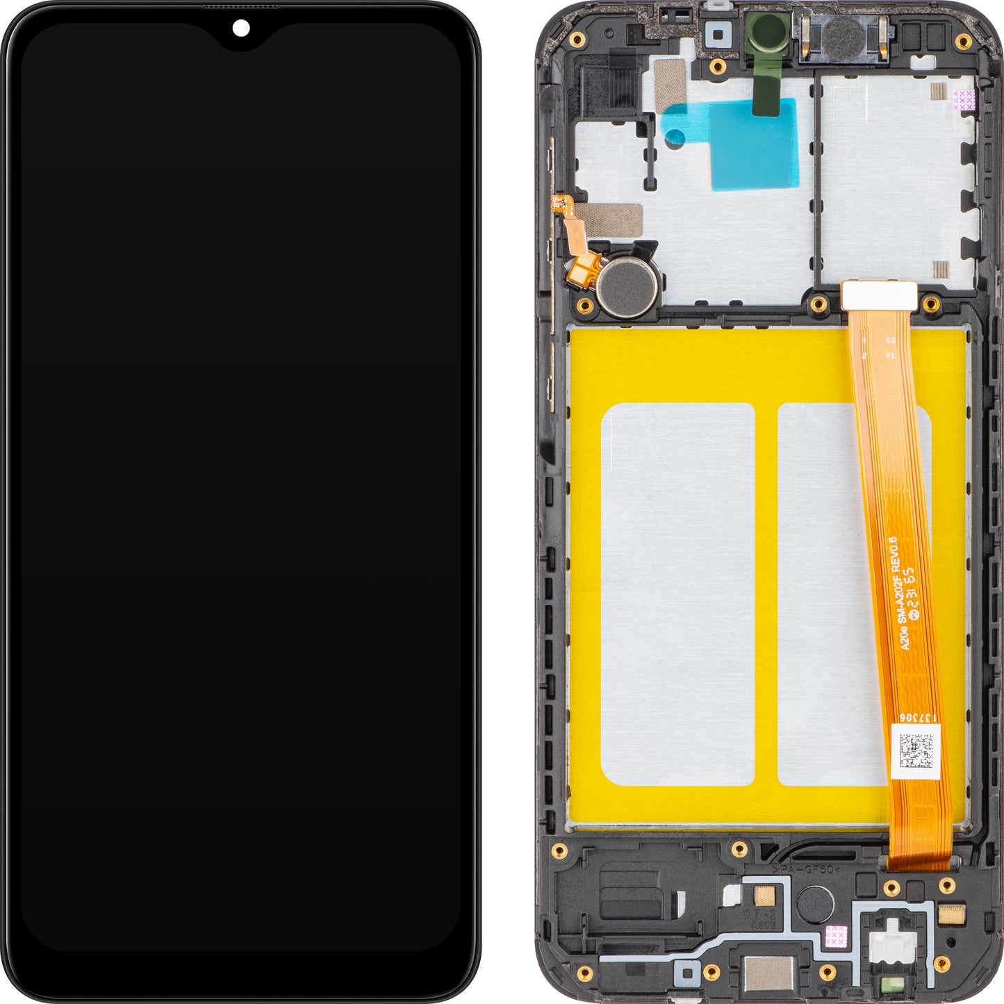 Näyttö MP-kosketusnäytöllä yhteensopiva Samsung Galaxy A20e A202 kanssa, kehyksellä, Musta