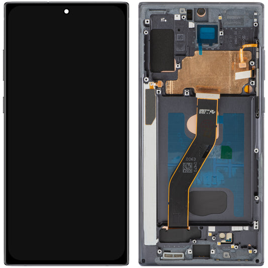 Näyttö MP-kosketusnäytöllä yhteensopiva Samsung Galaxy Note 10+ N975, kehyksellä, OLED-versio, musta