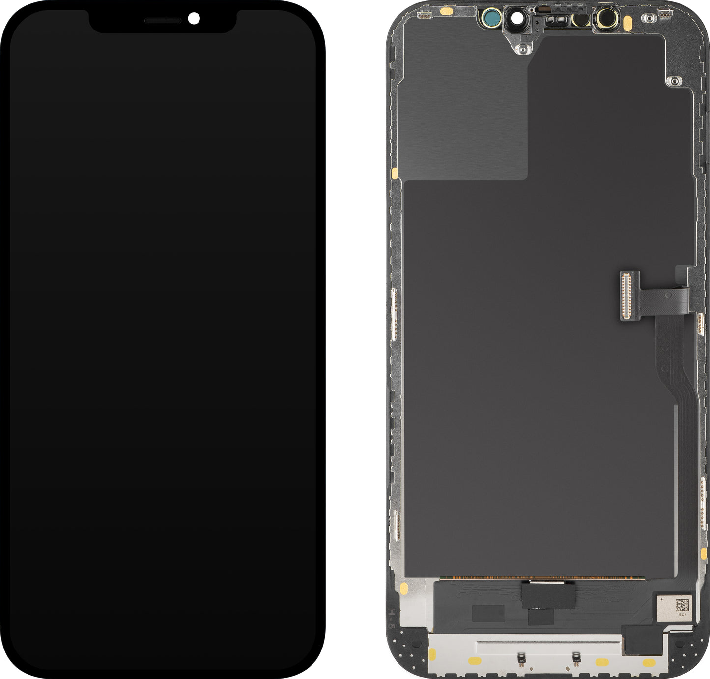 Näyttö MP-kosketusnäytöllä yhteensopiva Apple iPhone 12 Pro Max -laitteelle, kehyksellä, OLED-diagnostiikkaversio, Musta