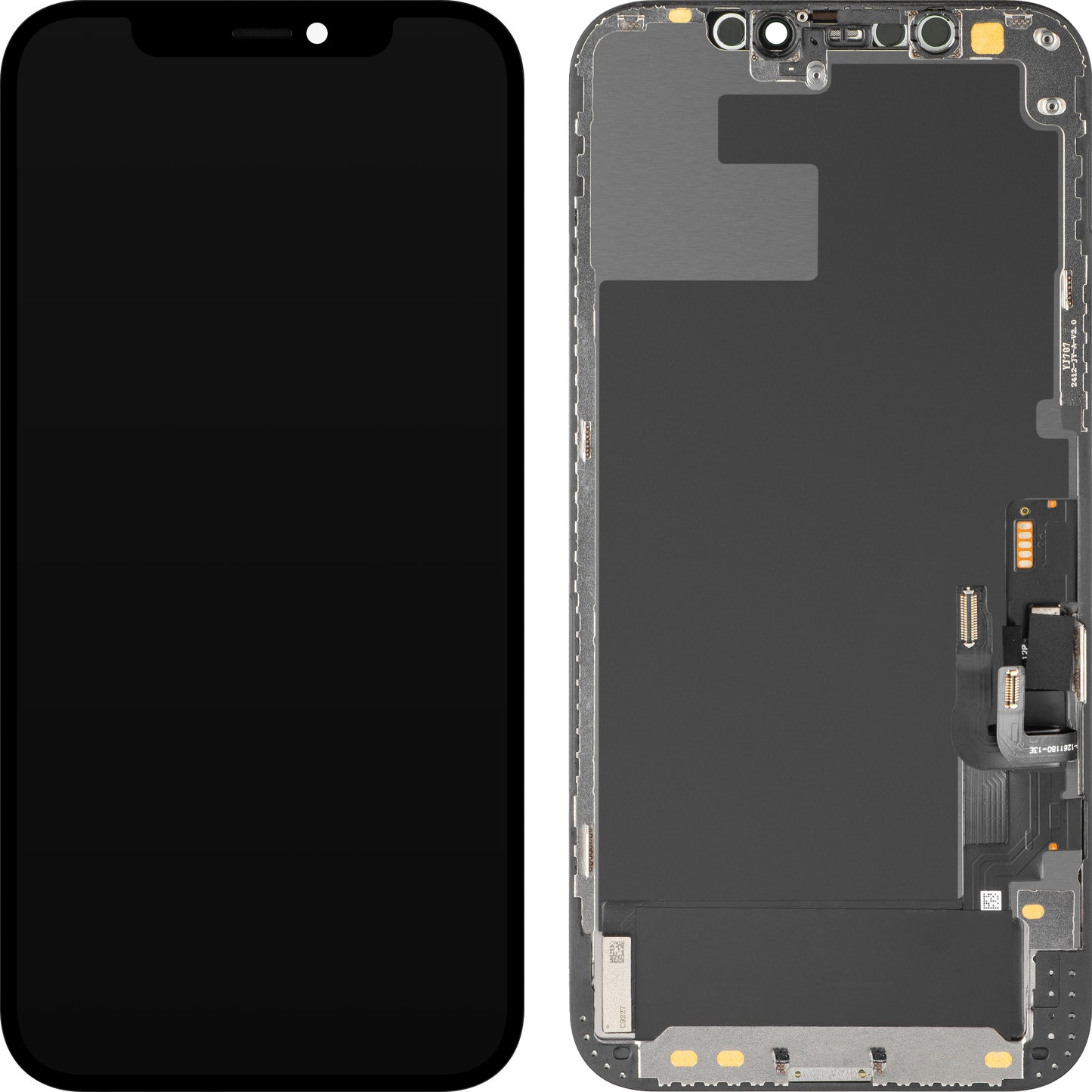 Näyttö MP-kosketusnäytöllä yhteensopiva Apple iPhone 12 / 12 Pro, kehyksellä, OLED-diagnostiikkaversio, Musta