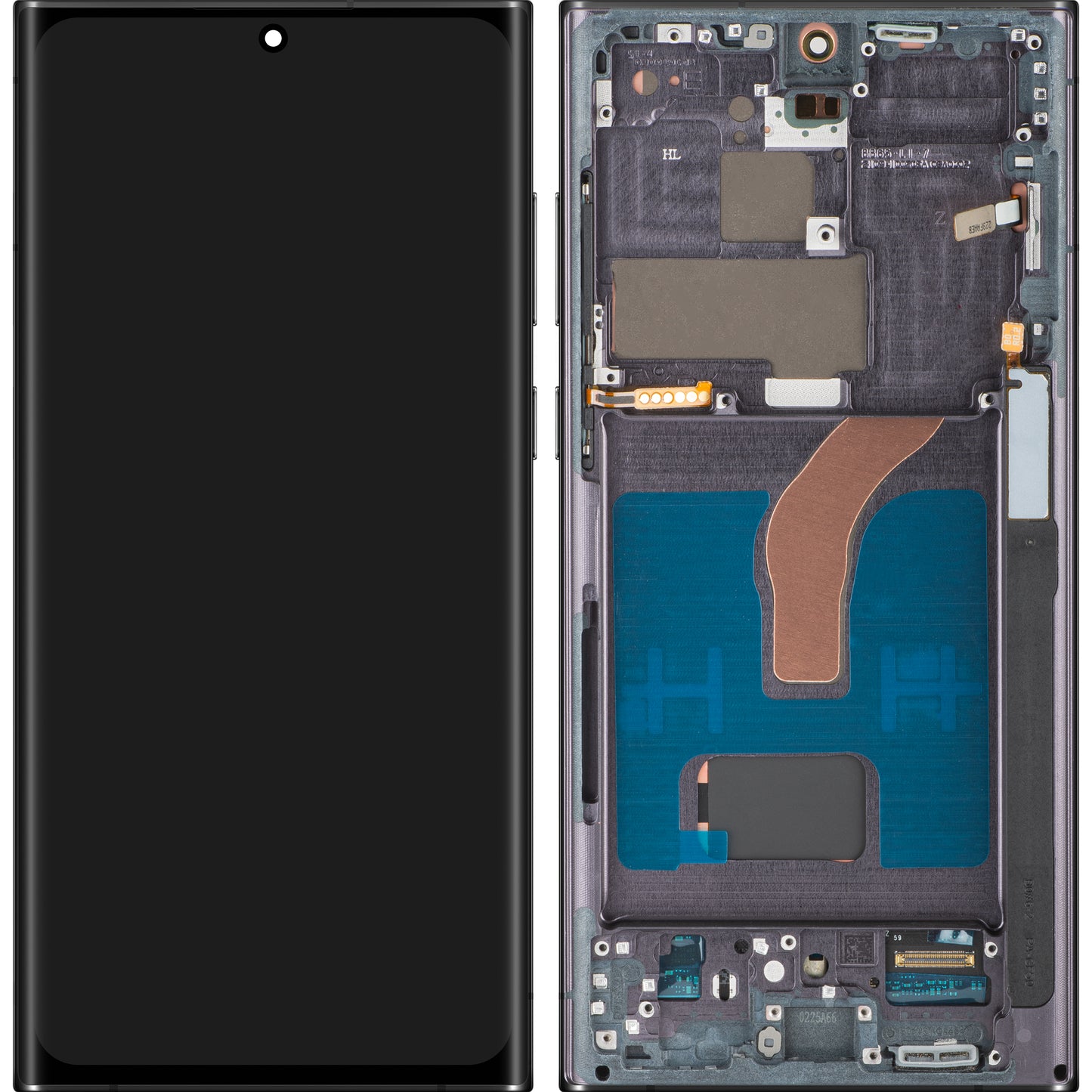 MP-kosketusnäyttö, yhteensopiva Samsung Galaxy S22 Ultra 5G S908:n kanssa, kehyksellä, OLED-versio, musta, vaihto