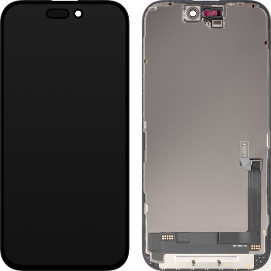 Näyttö MP-kosketusnäytöllä yhteensopiva Apple iPhone 16 kanssa, kehyksellä, OLED FHD Diagnostic -versio, Musta