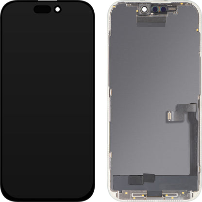 Näyttö MP-kosketusnäytöllä yhteensopiva Apple iPhone 16 Pro:n kanssa, kehyksellä, OLED FHD Diagnostic -versio, Musta