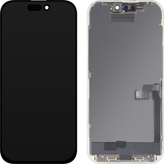 Näyttö MP-kosketusnäytöllä yhteensopiva Apple iPhone 16 Pro:n kanssa, kehyksellä, OLED FHD Diagnostic -versio, Musta