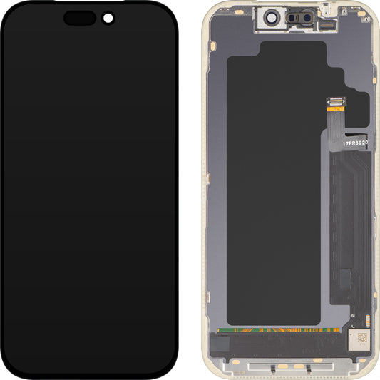 MP-kosketusnäyttö, yhteensopiva Apple iPhone 17 Pron kanssa, kehyksellä, OLED FHD IC Movable -versio, musta