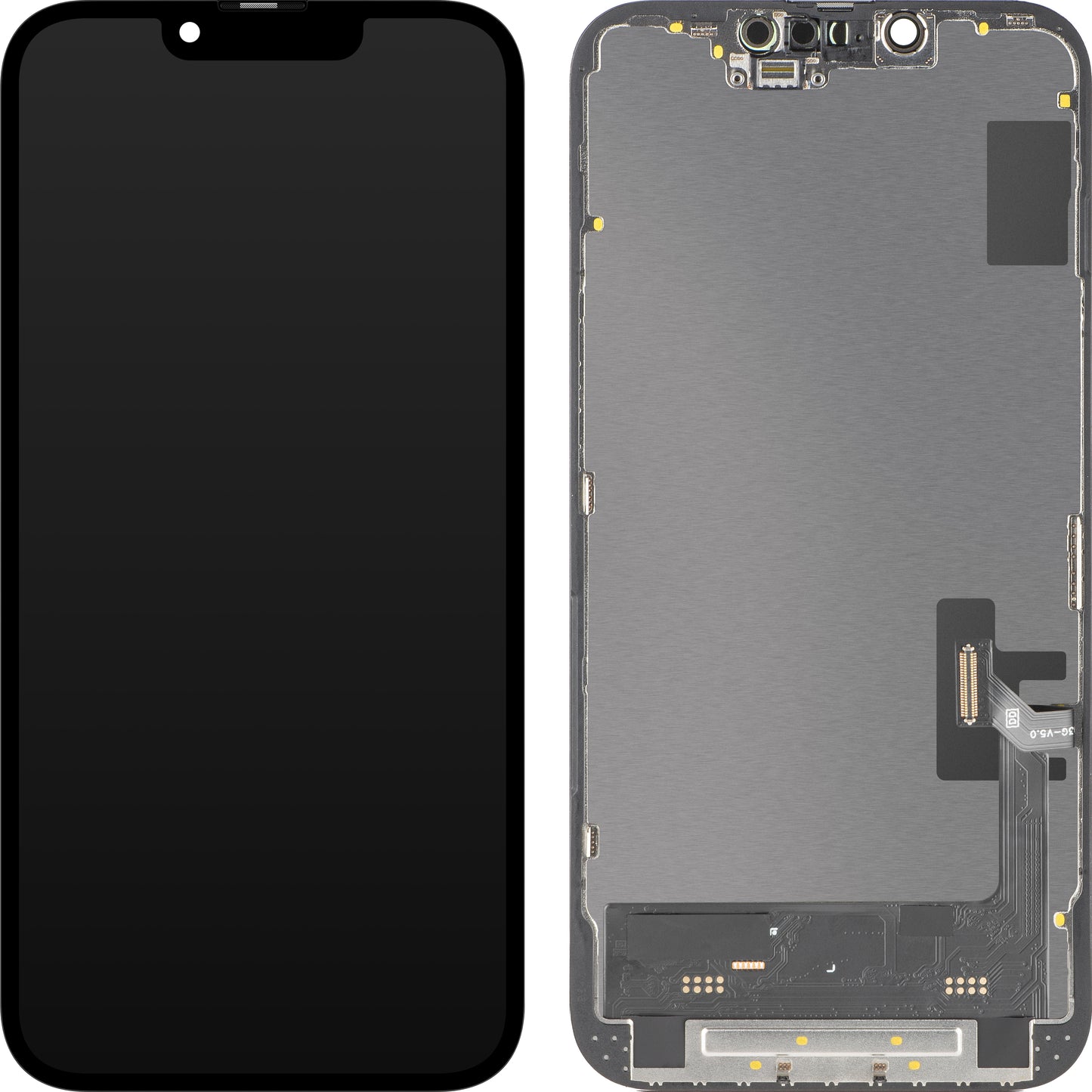 Näyttö MP Touchscreenillä yhteensopiva Apple iPhone 14:n kanssa, kehyksellä, Soft OLED FHD 120Hz IC Movable -versio, Musta