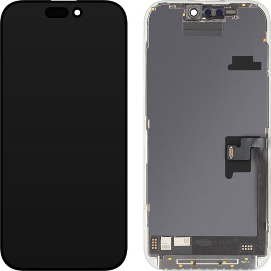 Näyttö MP-kosketusnäytöllä yhteensopiva Apple iPhone 16 Pro:n kanssa, kehyksellä, Soft OLED FHD 120Hz IC Movable, Musta