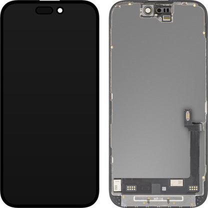 MP-kosketusnäyttö, yhteensopiva Apple iPhone 16:n kanssa, kehyksellä, Premium Soft OLED FHD Diagnostic -versio, musta