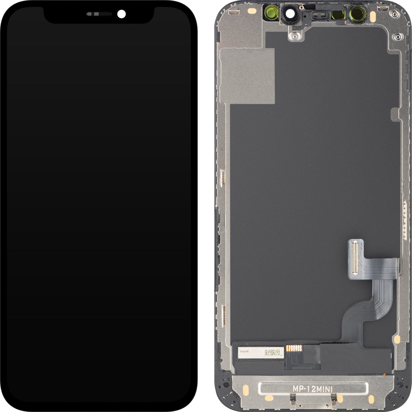 MP-kosketusnäyttö, yhteensopiva Apple iPhone 12 minin kanssa, kehyksellä, OLED FHD IC Movable -versio, musta