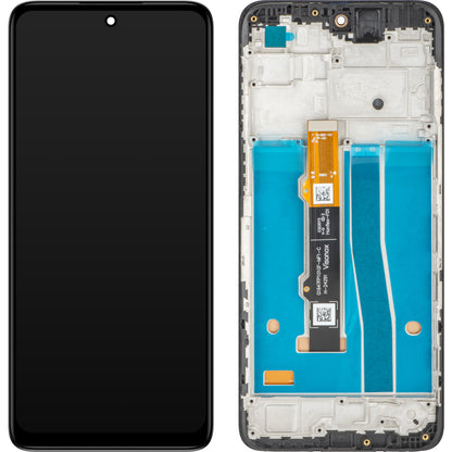 MP-yhteensopiva kosketusnäyttö Motorola Moto G42:lle, kehyksellä, musta