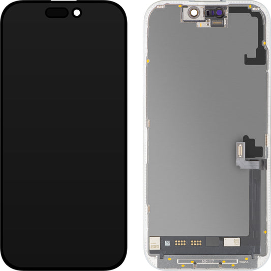 MP-kosketusnäyttö, yhteensopiva Apple iPhone 17:n kanssa, kehyksellä, OLED FHD 120Hz Diagnostiikkaversio, musta