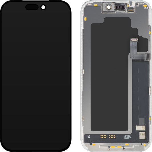 MP-kosketusnäyttö, yhteensopiva Apple iPhone 17 Pron kanssa, kehyksellä, OLED FHD 120Hz Diagnostiikkaversio, musta