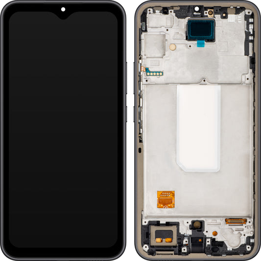 MP-kosketusnäyttö, yhteensopiva Samsung Galaxy A34 A346:n kanssa, kehyksellä, OLED-versio, musta, vaihto