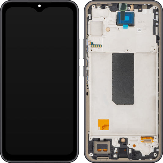 MP-kosketusnäyttö, yhteensopiva Samsung Galaxy A34 A346:n kanssa, kehys, musta (grafiitti), uudelleenpakattu