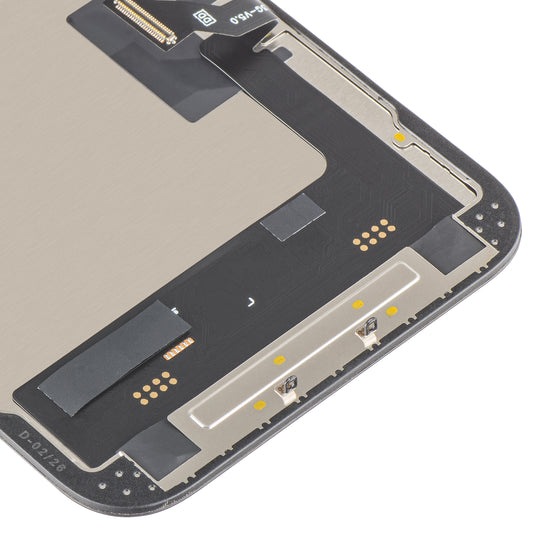Näyttö MP Touchscreenillä yhteensopiva Apple iPhone 14:n kanssa, kehyksellä, Soft OLED FHD 120Hz IC Movable -versio, Musta