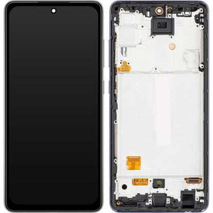 MP kosketusnäyttö yhteensopiva Samsung Galaxy A52s 5G A528 / A52 5G A526 / A52 A525 kanssa, kehyksellä, OLED versio, musta