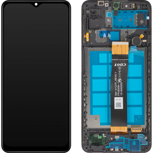 MP Kosketusnäyttö yhteensopiva Samsung Galaxy A12 Nacho A127 kanssa, kehyksellä, musta