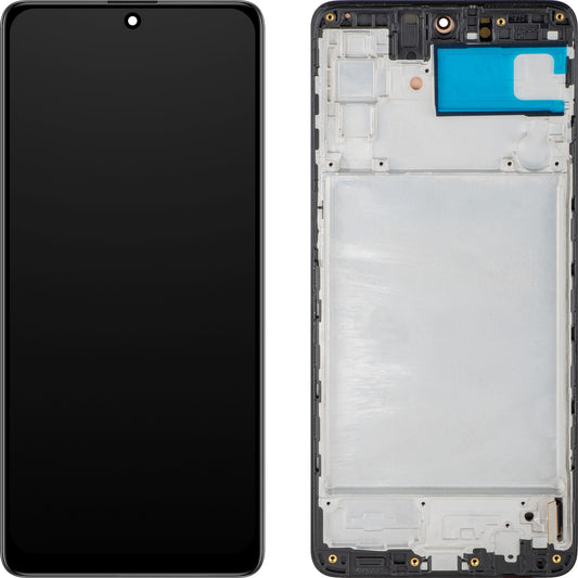Näyttö MP-kosketusnäytöllä yhteensopiva Samsung Galaxy M51 M515 kanssa, kehyksellä, OLED-versio, Musta