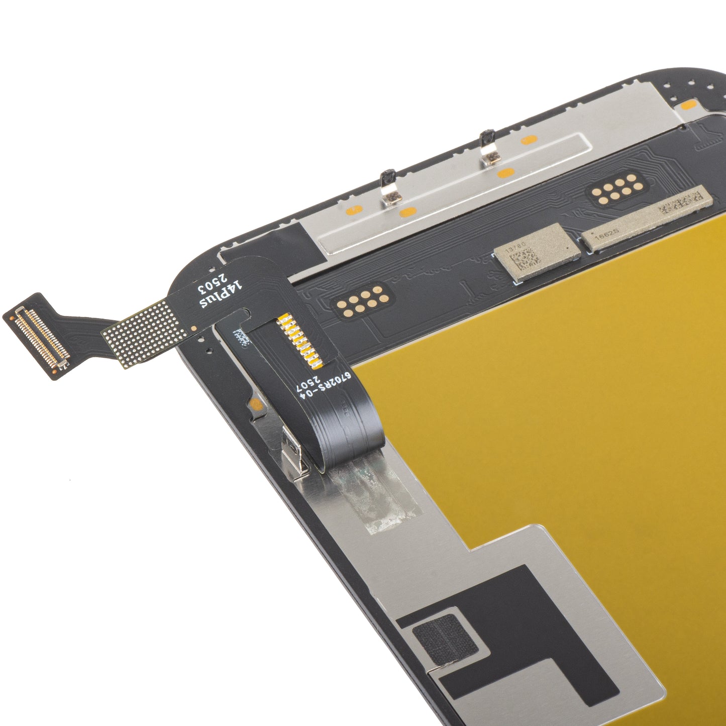 Näyttö MP Touchscreen, yhteensopiva Apple iPhone 14 Plus -mallin kanssa, kehyksellä, Soft OLED FHD IC Movable -versio, Musta