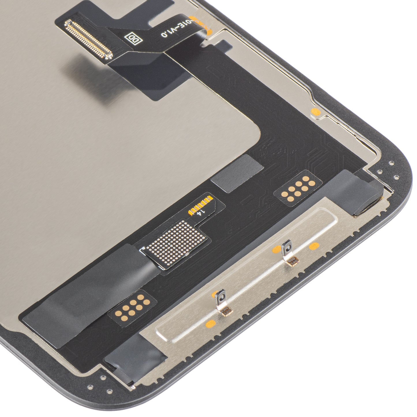 MP-kosketusnäyttö, yhteensopiva Apple iPhone 17e / 16e kanssa, kehyksellä, pehmeä OLED FHD 120Hz IC siirrettävä versio, musta