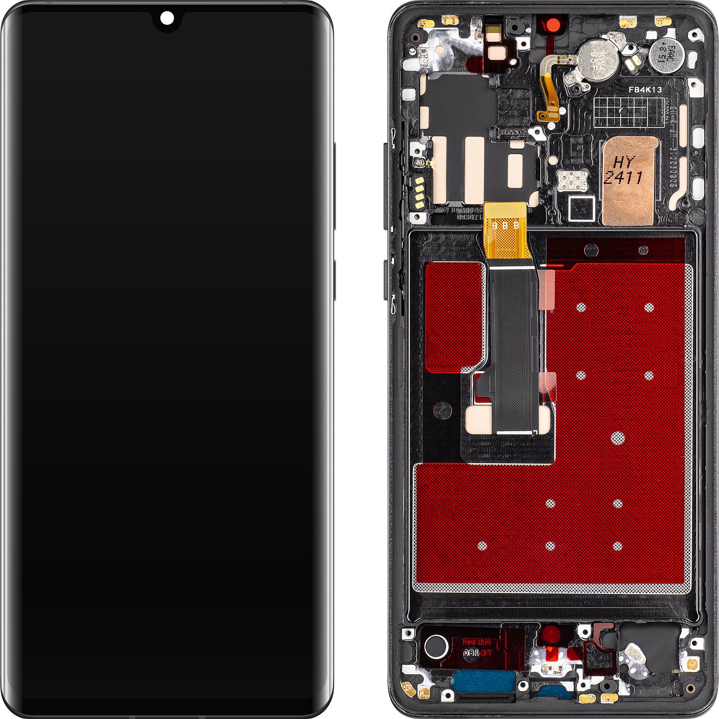 MP kosketusnäyttö yhteensopiva Huawei P30 Pro, kehyksellä, OLED versio, musta 