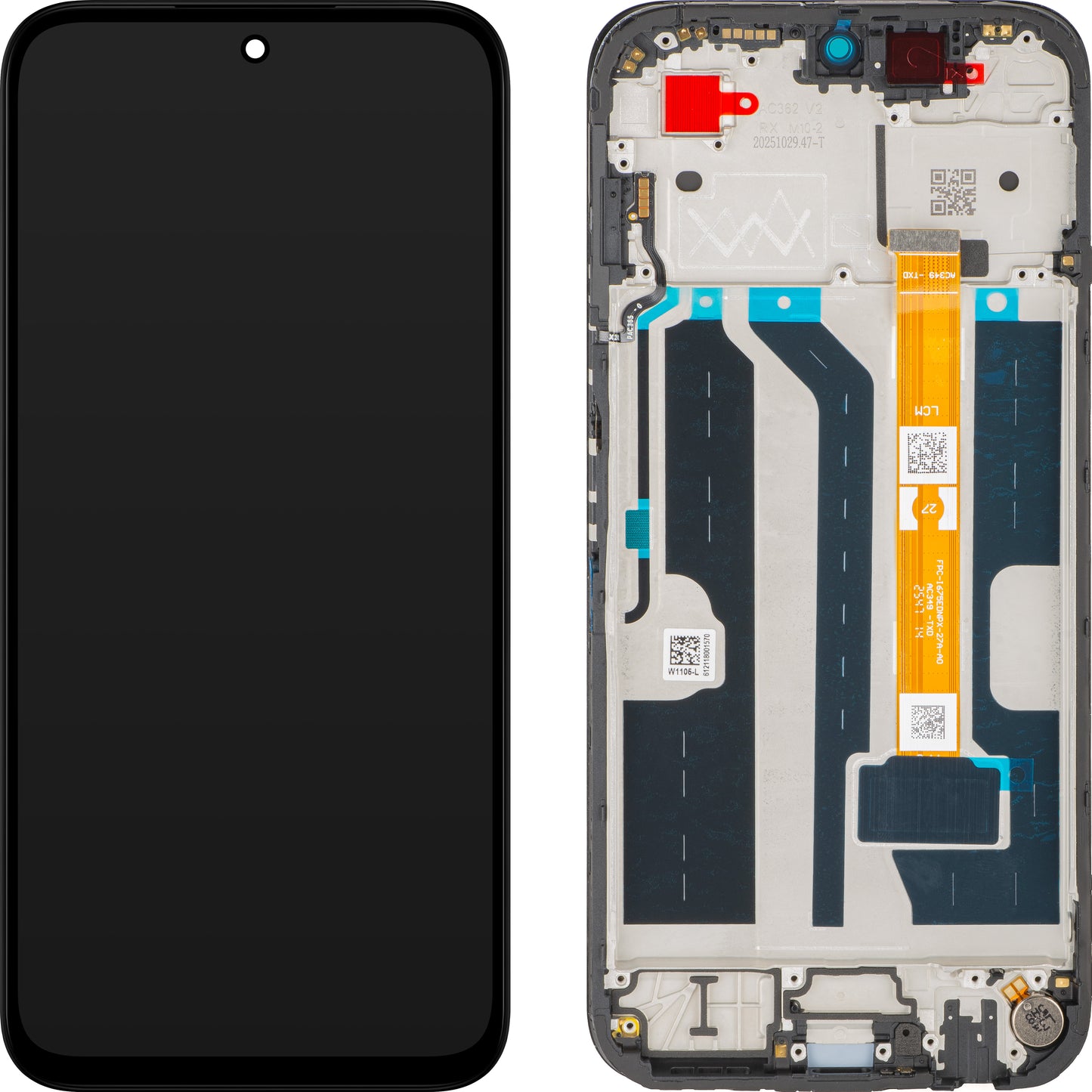 Näyttö kosketusnäytöllä Oppo A6x / A6t, kehyksellä, musta, Service Pack 621029000752