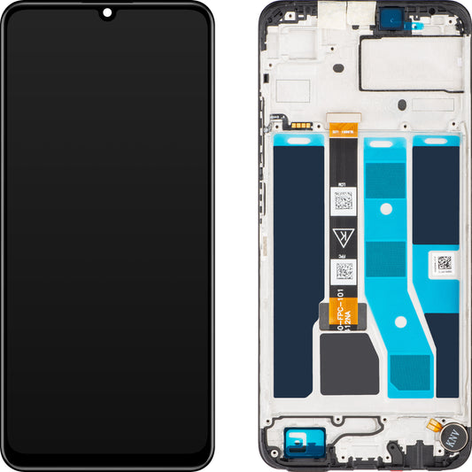 Realme C53 -näyttö kosketusnäytöllä, kehyksellä, Musta (Mighty Black), Swap 621029000039