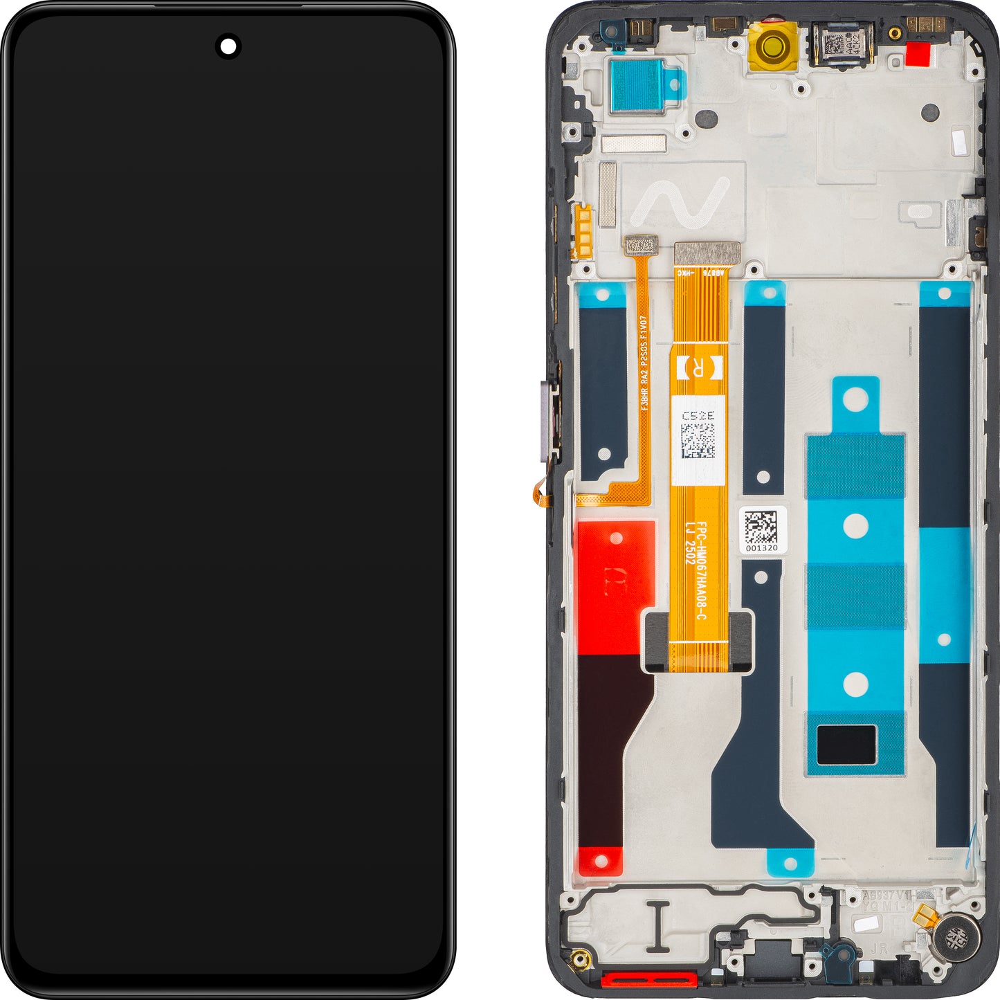 Näyttö kosketusnäytöllä Realme C75 5G, kehyksellä, musta, Service Pack 621029000535