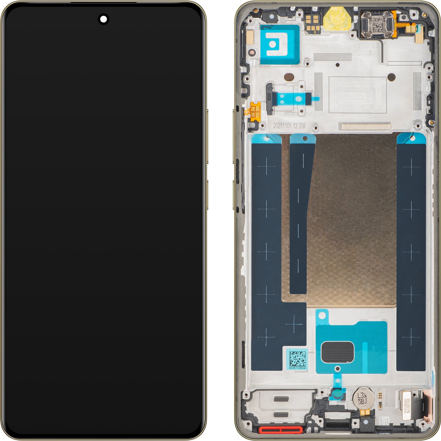 Näyttö kosketusnäytöllä Realme 16 Pro+, kehyksellä, kultainen, Service Pack 621029000806