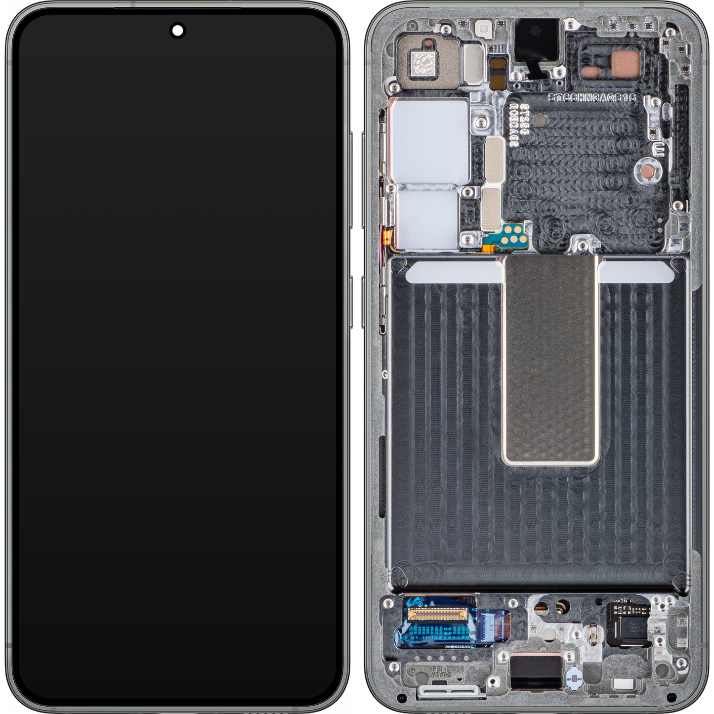 Kosketusnäyttö Samsung Galaxy S23 S911, kehyksellä, vihreä, huoltopaketti GH82-30480C