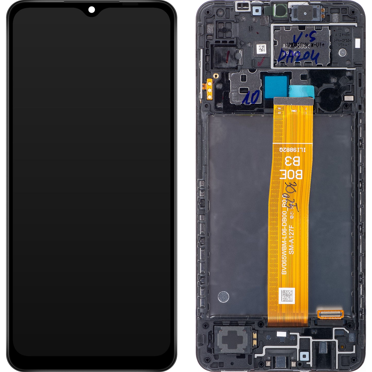 Samsung Galaxy A12 Nacho A127 kosketusnäyttö, kehys, musta, uudelleenpakattu GH82-26486A