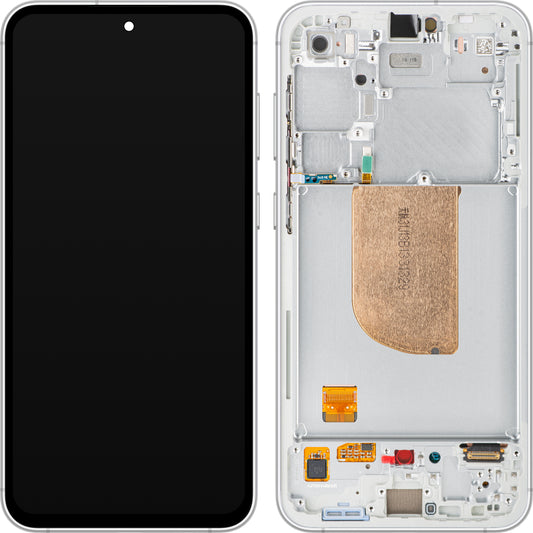 Samsung Galaxy Galaxy S23 FE S711 kosketusnäyttö kehyksellä, valkoinen (kerma), huoltopaketti GH82-32854B 